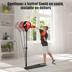 Northix Dječji set boksačkih lopti – podesivi 85-130 cm, rukavice, pumpa