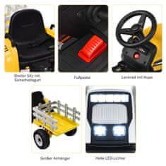 Northix 12V dječji traktor s prikolicom, daljinski upravljač