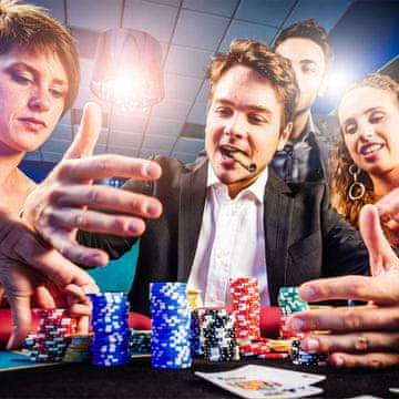 Northix Set žetona za poker, 300 žetona, Texas Hold'em, aluminijska kutija