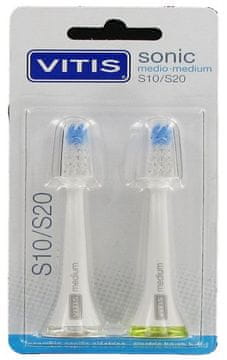 Vitis Sonic S10/S20 Duo srednje velike glave za električnu četkicu za zube, 2 kom (8427426041110)