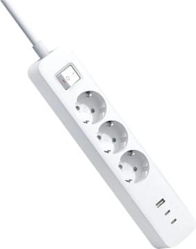 Xiaomi produžni kabel 2C1A s 3 utičnice 1 x USB-A, 2 x USB-C 1,4 m bijeli (BHR07UKEU)