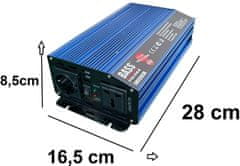 Bass Polska Bas Polska 1000/2000 W 12-230 V DC-AC pretvarač BP-5012 (5902067627815)