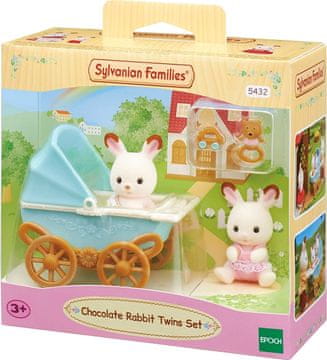 Sylvanian Families Čokoladni zec Blizanci i dječja hranilica Set figurica (5054131054321)