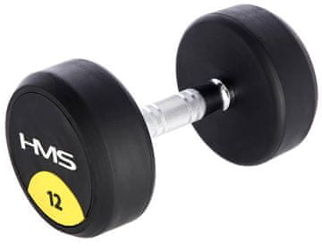 HMS PRO uteg s gumenim premazom 12 kg crni (5907695539424)