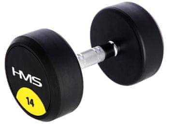 HMS PRO uteg s gumenim premazom 14 kg crni (5907695539431)