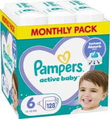 Pampers Active dječje pelene veličina 6 (Extra Large) 13-18 kg 128 kom (8006540032688)