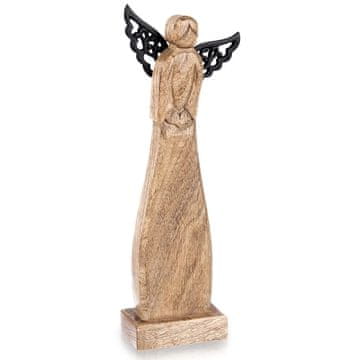 Northix Drvena figurica božićnog anđela, drvo manga, 34 cm