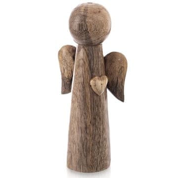 Northix Drvena figurica božićnog anđela, drvo manga, 21 cm