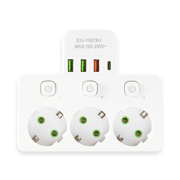 slomart ATL DA714C Razvodna letvica 3x Schuko + 3x USB + 1x USB-C, 3m
