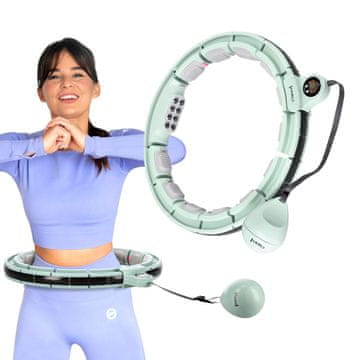 Northix Zeleni magnetski hula hoop s utezima i brojačem