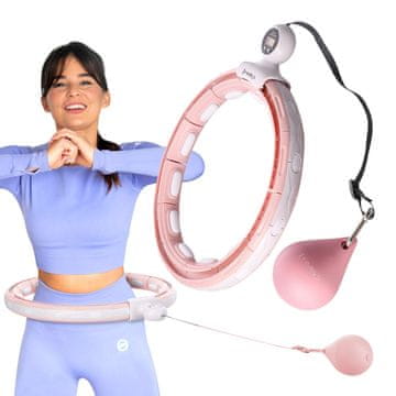 Northix Magnetski hula hoop s utezima i brojačem, ružičaste boje
