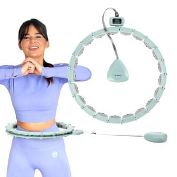 Northix Zeleni magnetski hula hoop s utezima i brojačem