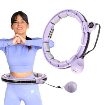 Northix Magnetski hula hoop s utezima i brojačem, ljubičaste boje