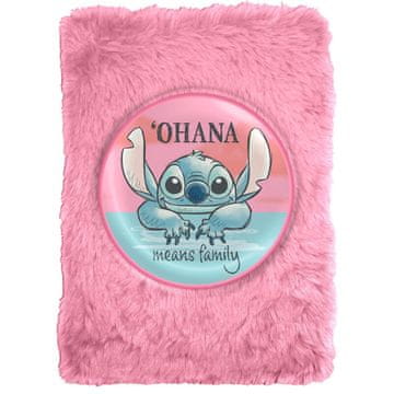 Northix Bilježnica Stitch Plush, meki uvez, 8,5 x 11 inča