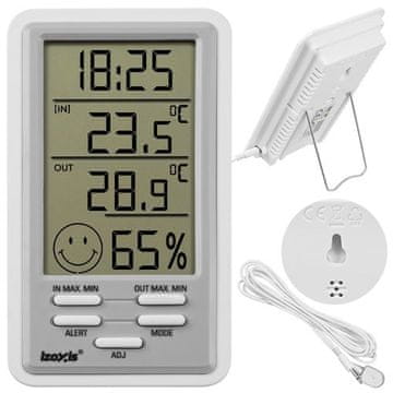 Northix Bežična meteorološka stanica s LCD zaslonom i alarmom
