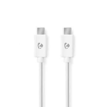 Nedis USB-C na USB-C kabel, 2 m, 60 W, 480 Mbps, bijeli