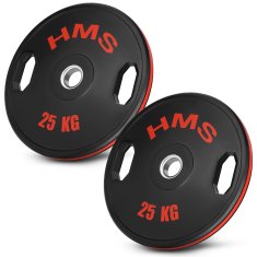Northix Olimpijski utezi, 2x25 kg, čelik i djevičanska guma
