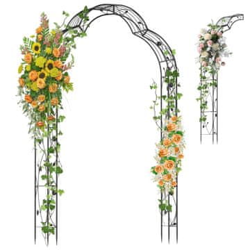 Northix Metalni vrtni luk s dva polulukna, 150 x 39 x 250 cm