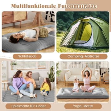 Northix Japanski madrac futon s perivom navlakom, 90x200 cm
