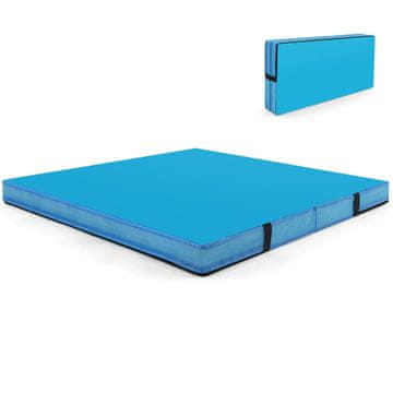 Northix Sklopiva gimnastička strunjača, 122x122x10 cm, plava, EPE pjena