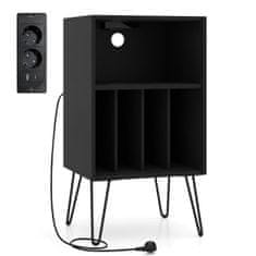 Northix Stalak za gramofon s punjačem i spremištem za vinil