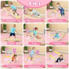 Northix Drveni Montessori set za penjanje 8 u 1 za djecu