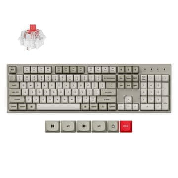 Keychron C2 Pro mehanička tipkovnica, 100% pune veličine, crveni prekidači, bijela (C2PX-M1)
