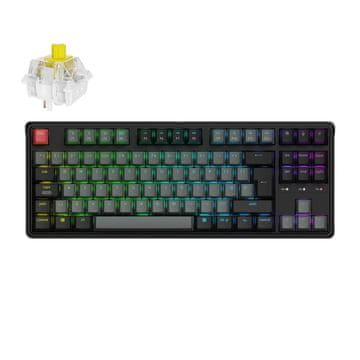 Keychron C3 Pro žičana mehanička tipkovnica, TKL 80%, banana prekidači, crna (C3PX-H4-UK)
