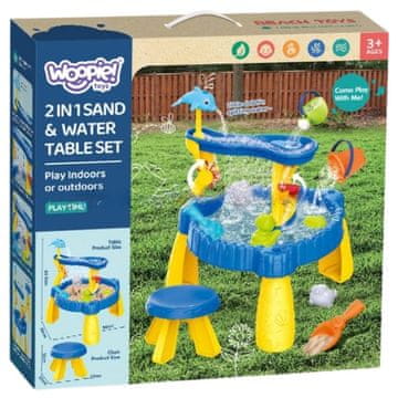 WOOPIE XL vodeni stol sa stolicom 2 u 1 pješčanik s motivom dupina 12 dijelova 53705 (5906280653705)