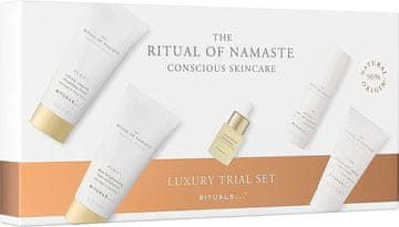 Rituals The Ritual Of Namaste set za njegu lica Dnevna krema 10 ml + Serum 10 ml + Serum 4 ml + Pjena za čišćenje 30 ml + Piling 30 ml (8719134182941)