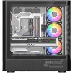 Modecom MODECOM Volcano AQ300 ARGB PC kućište Midi Tower, crna