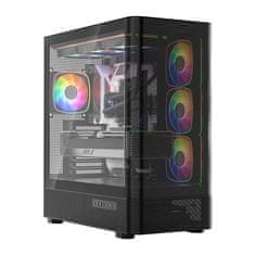 Modecom MODECOM Volcano AQ300 ARGB PC kućište Midi Tower, crna