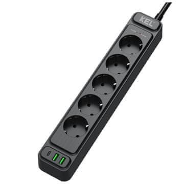 slomart Plastrol razvodna letva, 5x Schuko, 2x USB-A, 1x USB-C PD 20W, 1.5m