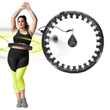 Northix Hula hoop za veće veličine, s utezima, crni