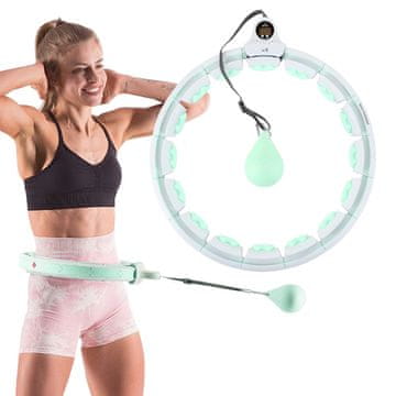 Northix Zeleni hula hoop s utezima i pultom