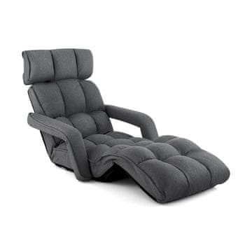 Northix Podesiva sklopiva sofa na razvlačenje, tamno siva, 6 položaja