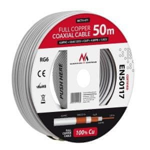 Maclean Maclean MCTV-471 Koaksijalni antenski kabel - RG6, 50M, Bijeli
