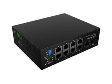 Lanberg LANBERG ILFE-8P-1GE-1S-120, industrijski PoE Switch, 8x 1Gbps (PoE++/BT), 1x SFP+, 1x GbE, DIN montaža