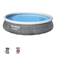 Bestway Bestway Fast Set 57376 montažni bazen, 7340 L, okrugli, sivi