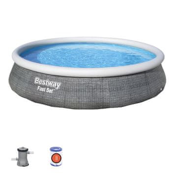 Bestway Bestway Fast Set 57376 montažni bazen, 7340 L, okrugli, sivi