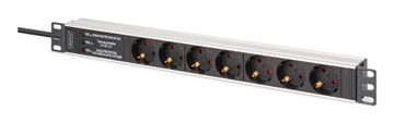Digitus Digitus DN-95441 PDU 1U, 7 AC utičnica, 2m kabel, crno/srebrno