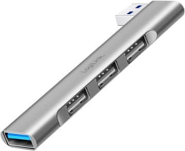 LogiLink LogiLink UA0436 USB-A Hub, 4-portni, aluminij, 1x USB 3.0