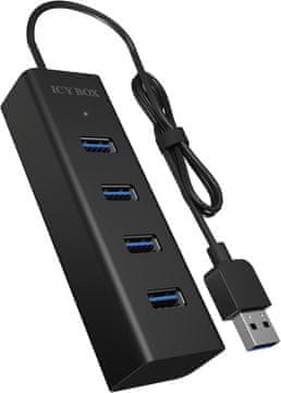 IcyBox ICY BOX IB-HUB1409-U3 USB 3.2 Gen 1 Hub, 4-portni, aluminij