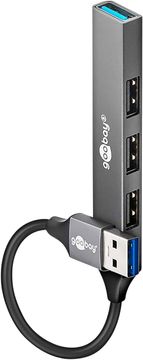 Goobay goobay 4-Portni USB 3.2 Slim razdjelnik (5 Gbit/s) - tanki adapter