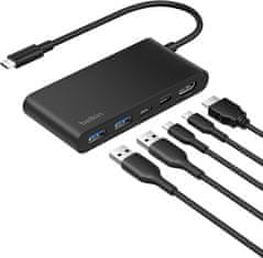 Belkin Belkin USB-C 5-u-1 čvorište/docking stanica, HDMI 4K@60Hz, PD 100W
