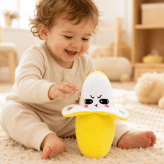 JOJOY® Glazbena plišana igračka voće, interaktivna igračka sa senzorima dodira, svjetlosni efekti, 15+ zvukova, 22 × 12 × 18 cm | FRUITMELLO Banana