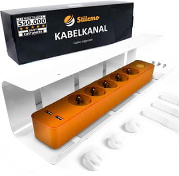 slomart Stilemo Kabelski kanal za radni stol - Organizator kablova, bijeli