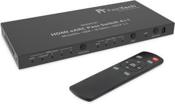 slomart FeinTech VAX04101A HDMI eARC Pass-Through prekidač 4x1 s audio ekstrakcijom