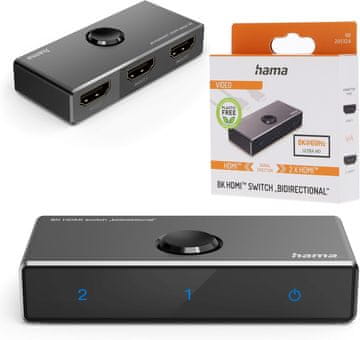 Hama Hama HDMI prekidač 8K (2:1 / 1:2) - TV, PC, konzole