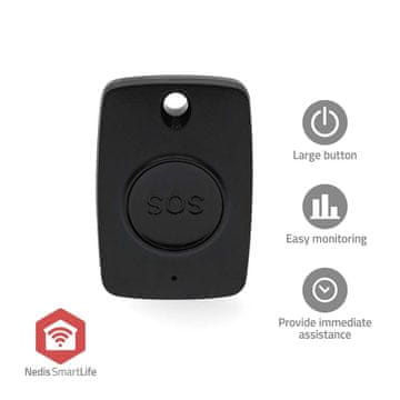 Nedis Pametni gumb za paniku | Zigbee 3.0 | Vrsta baterije: CR2450 | Crna